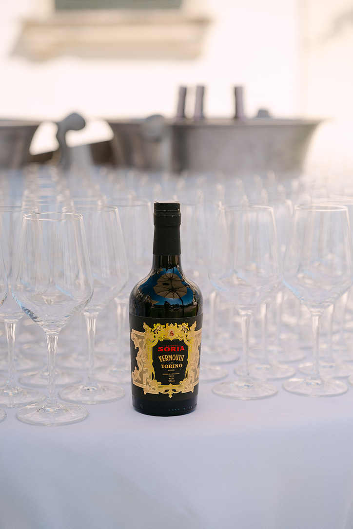 Soria Vermouth di Torino bottle surrounded by tasting glasses